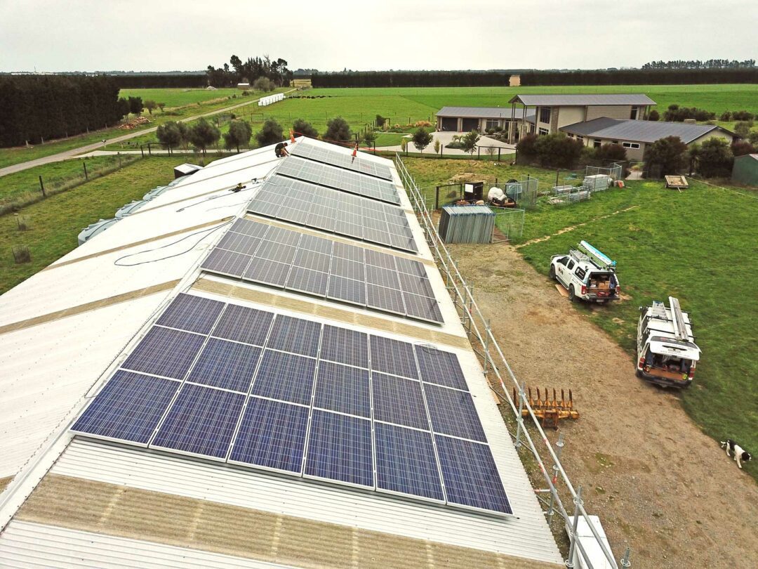 solar panel installation on farm shed canterbury