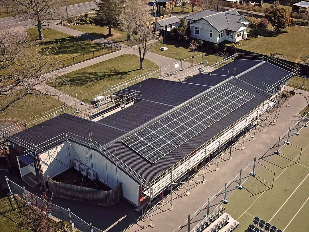 School solar panel power installation
