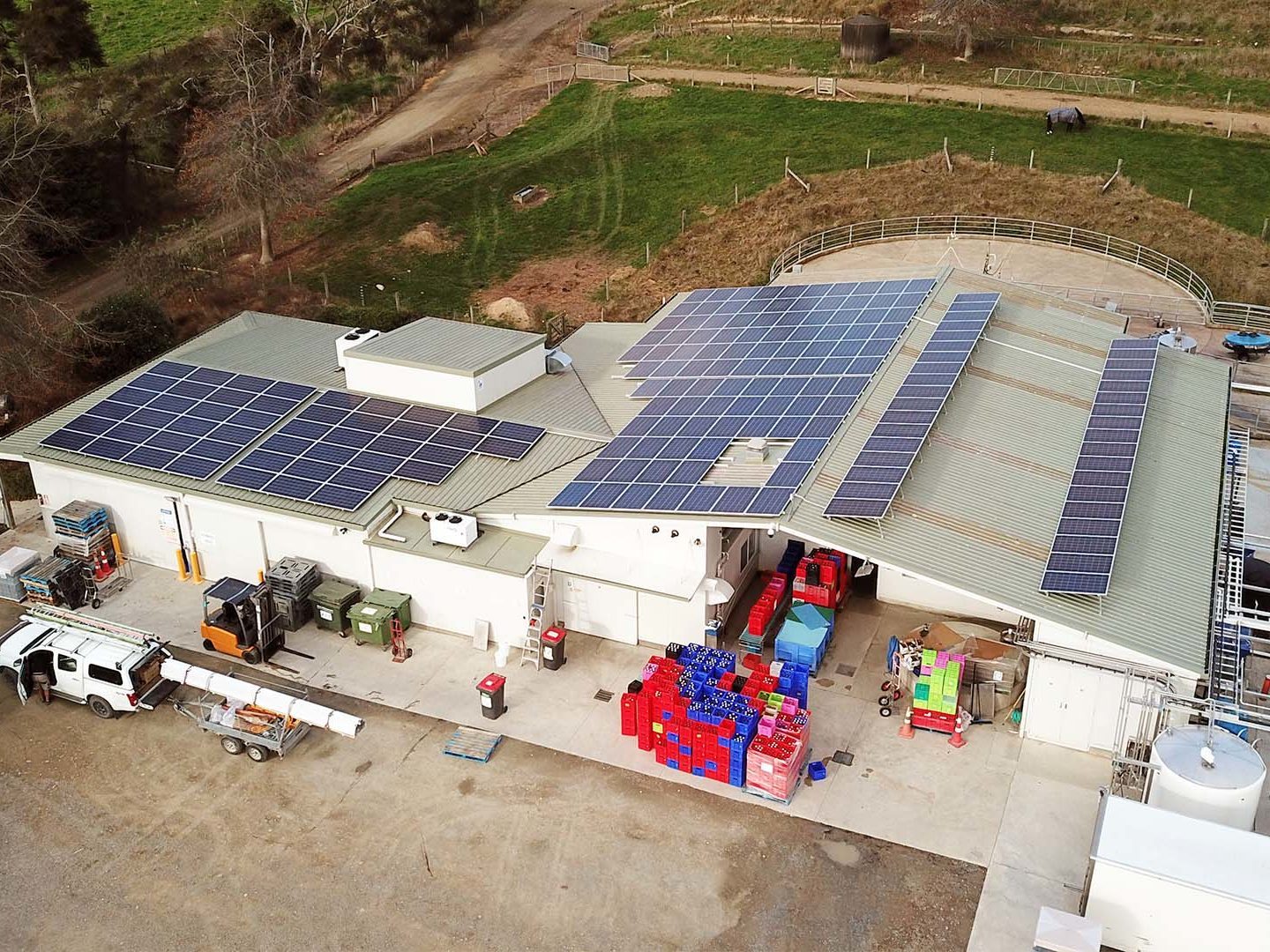 solar power installation at dairy farm